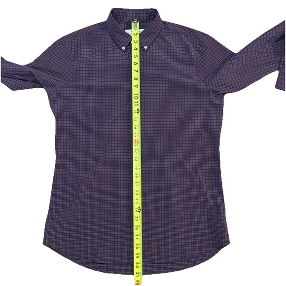 Mizzen+Main Gingham Leeward Collection Trim Fit Mens Long Sleeve Shirt Large - Picture 3 of 8